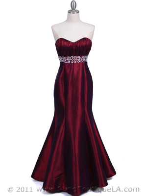 <br />A dramatic wine strapless tafetta evening gown used for some of the bridesmaids in David Tutera's My Fair Wedding Phantom of the Opera episode.