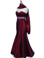 3073  Wine Strapless Tafetta Evening Gown - Alt. Image