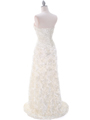 3152  Ivory Rosette Prom Evening Dress - Back Image