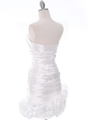 3158  Off White Strapless Pleated Cocktail Dress - Back Image