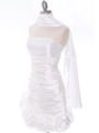 3158 Off White Strapless Pleated Cocktail Dress - Off White, Alt View Thumbnail