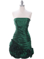 3158 Olive Strapless Pleated Cocktail Dress - Olive, Front View Thumbnail