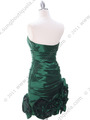3158 Olive Strapless Pleated Cocktail Dress - Olive, Back View Thumbnail