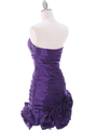 3158 Purple Strapless Pleated Bridesmaid Dress - Purple, Back View Thumbnail