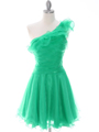 3168 Green One Shoulder Homecoming Dress - Green, Front View Thumbnail