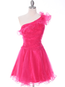 Fuschia One Shoulder Homecoming Dress