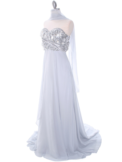 3179 Silver Sequins Evening Dress - Silver, Alt View Medium