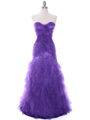 3183 Purple Lace Prom Dress - Purple, Front View Thumbnail