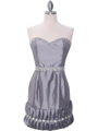 35062C  Silver Cocktail Dress with Rhinestone Trim by Terani - Front Image