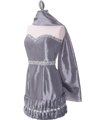 35062C  Silver Cocktail Dress with Rhinestone Trim by Terani - Alt. Image