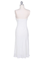 3574 Ivory Pleated Satin Top Dress - Ivory, Back View Thumbnail