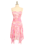 Fuschia Peblleknit Print Dress