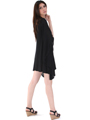 3623 One Sleeve Knitted Casual Dress - Black, Back View Thumbnail