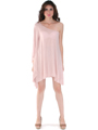 3623 One Sleeve Knitted Casual Dress - Nude, Front View Thumbnail