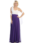 Pleated Rosette Evening Dress