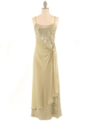 Olive Satin Evening Dress