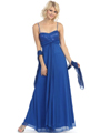 3807 Sequin Sweetheart Evening Dress - Royal Blue, Front View Thumbnail