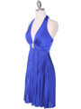 3929D  Blue Halter Pleated Dress with Rhinestone Buckle - Alt. Image