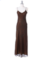 Brown/Gold Mesh Chiffon Evening Dress