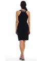 40-3117 Sleevelss Jersey Cocktail Dress - Black, Back View Thumbnail