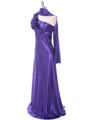 4021 Purple One Shoulder Evening Dress - Purple, Alt View Thumbnail