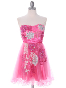 Pink Strapless Homecoming Dress