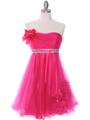 4051 Hot Pink Homecoming Dress - Hot Pink, Front View Thumbnail