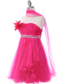 4051 Hot Pink Homecoming Dress - Hot Pink, Alt View Thumbnail