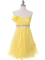 4051 Yellow Cocktail Dress - Yellow, Front View Thumbnail