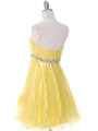 4051 Yellow Cocktail Dress - Yellow, Back View Thumbnail