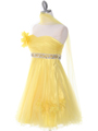 4051 Yellow Cocktail Dress - Yellow, Alt View Thumbnail