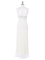 Ivory Chiffon Halter Evening Dress