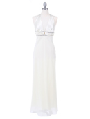 Ivory Chiffon Halter Evening Dress
