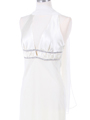Ivory Chiffon Halter Evening Dress