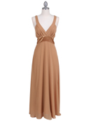 Taupe Long Evening Dress