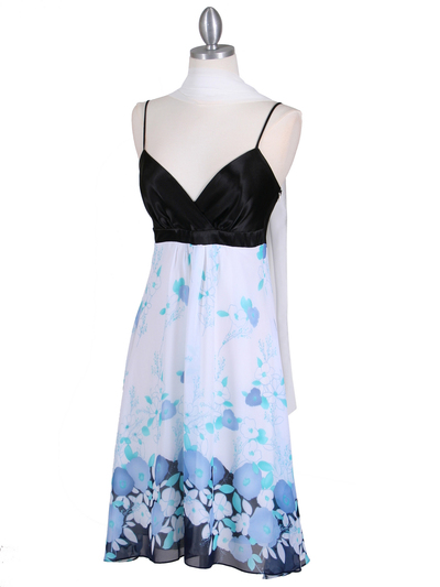 4419 Black Blue Chiffon Print Dress - Black Blue, Alt View Medium