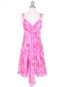 Fuschia Chiffon Floral Print Dress