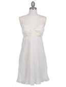 Ivory Pleated Cocktail Dress