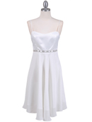 Ivory Satin 3/4 Length Cocktail Dress