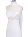 4480 White Satin Beaded Evening Dress - White, Alt View Thumbnail
