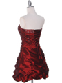 4509  Burgundy Taffeta Cocktail Dress - Back Image