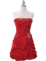 4509 Red Taffeta Cocktail Dress - Red, Front View Thumbnail