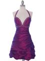 4512 Purple Tafetta Beaded Cocktail Dress - Purple, Front View Thumbnail