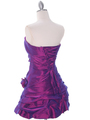 4513 Purple Taffeta Homecoming Dress - Purple, Back View Thumbnail