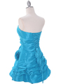 4513 Turquoise Taffeta Homecoming Dress - Turquoise, Back View Thumbnail