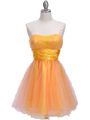 4514 Pink Yellow Homecoming Dress - Pink Yellow, Front View Thumbnail