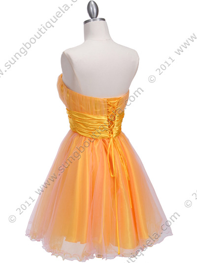 4514 Pink Yellow Homecoming Dress - Pink Yellow, Back View Medium