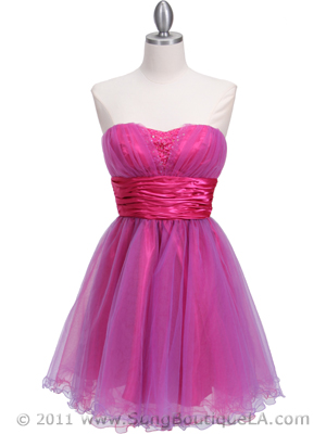 4514 Purple Hot Pink Homecoming Dress, Purple Hot Pink