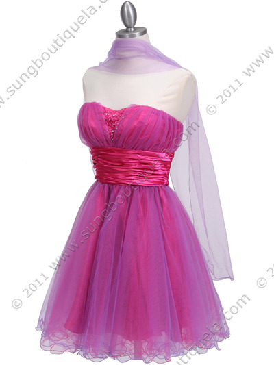 4514 Purple Hot Pink Homecoming Dress - Purple Hot Pink, Alt View Medium