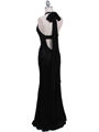4760A Black Halter Evening Dress - Black, Back View Thumbnail